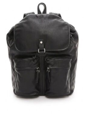 Marc by Marc‎ Jacobs Black Leather So Moto Backpack Drawstring Flap Rucksack Bag